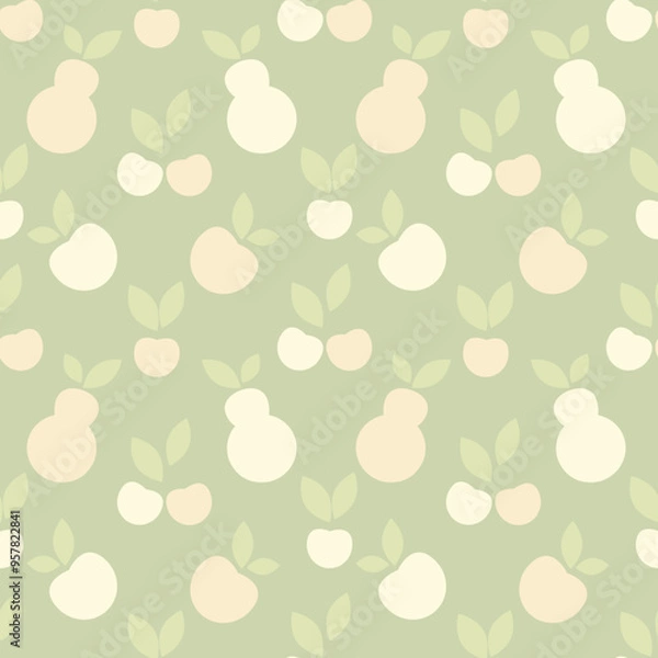 Obraz Seamless botanical pattern with fruits vector illustration 