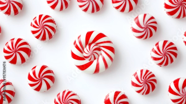 Fototapeta Jelly beans placed in small, decorative bowls, each bowl holding a different color