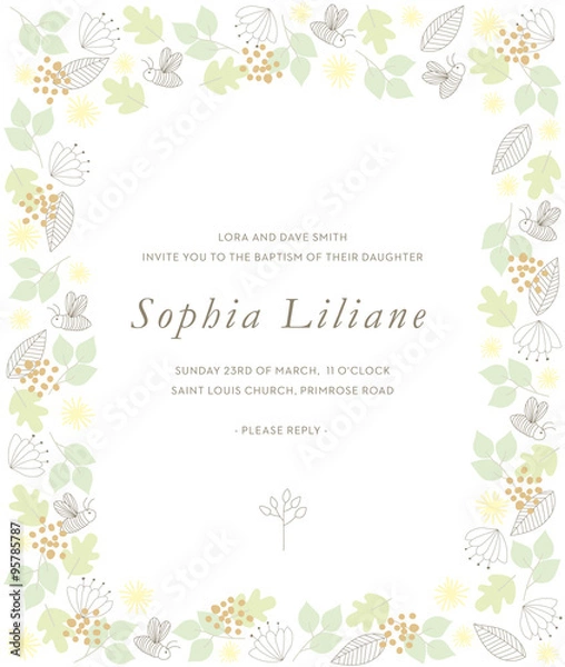 Fototapeta Baptism Card. Vector design.