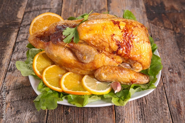 Obraz roasted meat with orange