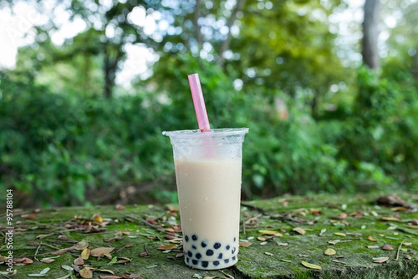 Fototapeta bubble tea in the relax time 