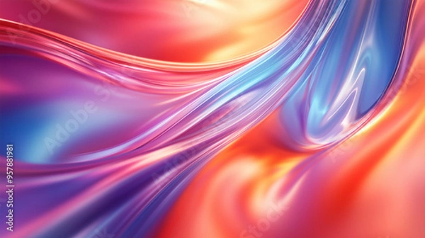 Fototapeta Colorful Abstract Background with Dynamic Lighting for Product Photography