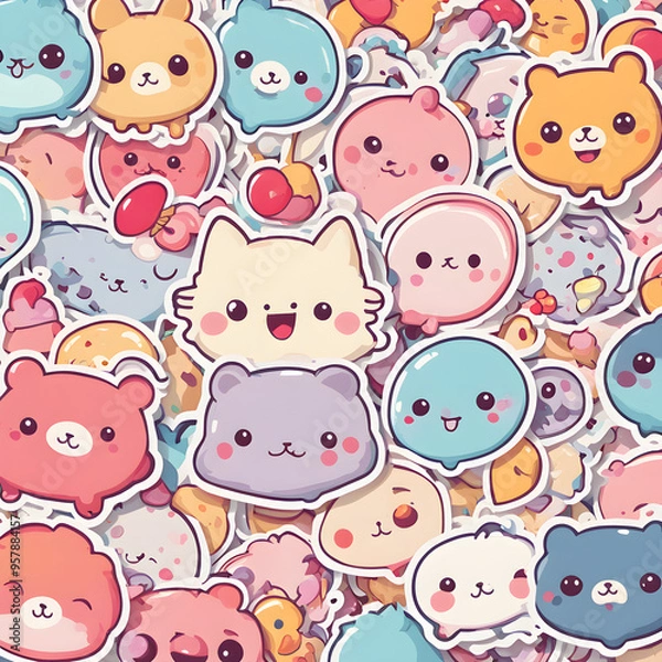 Fototapeta seamless pattern with funny pigs