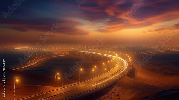 Obraz Desert Highway at Sunset