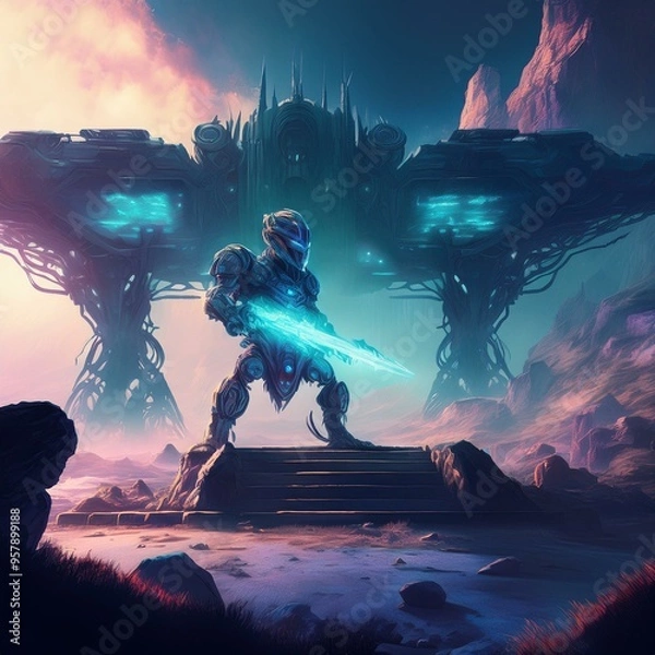Fototapeta Wallpaper or Concept art of main menus, story boards, MMORPG game with the objective of developing a RPG game.