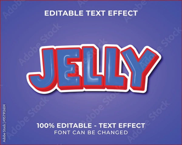 Obraz Editable text effect jelly 3D text effect with blue background