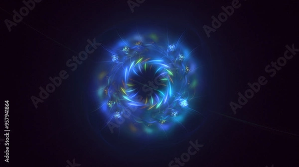 Obraz 3D manual rendering abstract circle light background. Its not AI Generatd illustration.