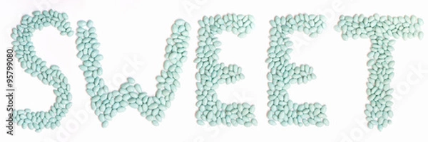 Obraz Tiffany blue dragees in sweet shape