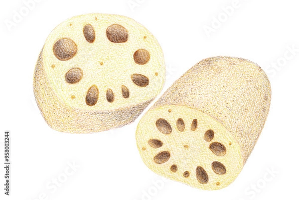 Obraz 蓮根のイラスト