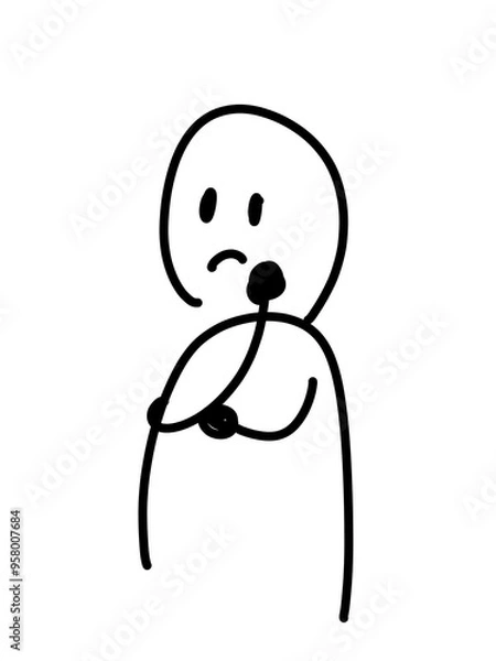 Obraz 考える人のゆるいイラスト