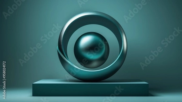 Fototapeta Abstract geometric pattern includes a circle background. The shapes are flat and decorative.