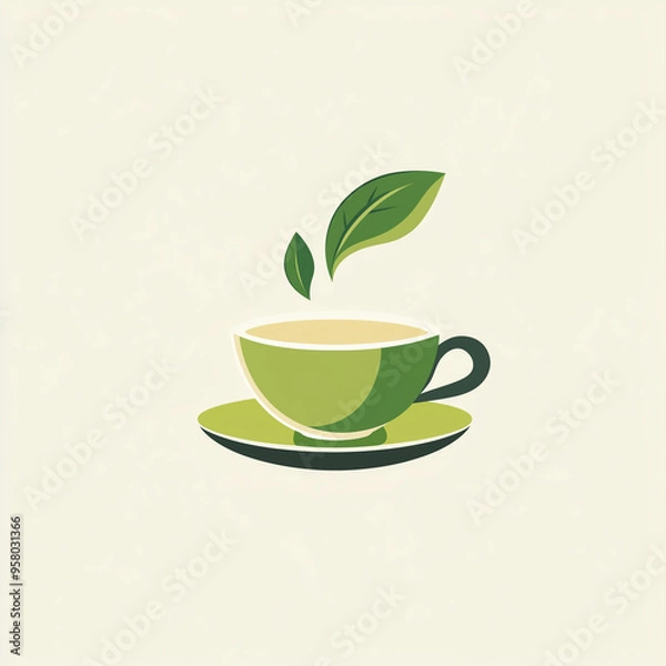 Fototapeta 2D logo in simple style representing tea