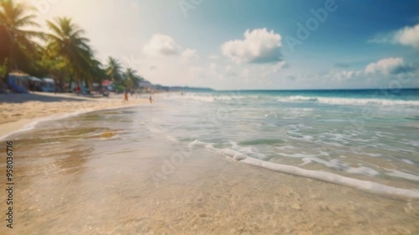 Obraz Summer vacation beach blur