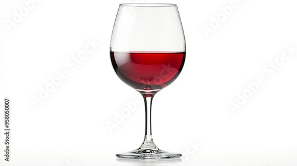 Obraz Elegant red wine glass showcasing rich color, perfect for dining or wine tasting, capturing the essence of sophistication.