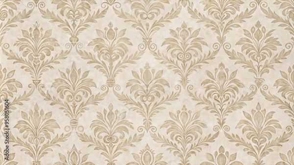 Fototapeta Seamless damask pattern.Classic wall embossed wallpaper for printing on paper,wrap or wallpaper for your interior design