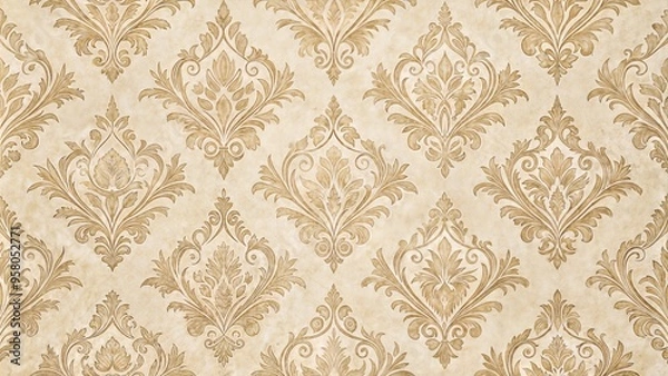 Fototapeta Seamless damask pattern.Classic wall embossed wallpaper for printing on paper,wrap or wallpaper for your interior design