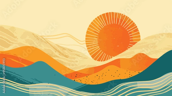 Obraz Vintage Sun Background Abstract Minimalist Images