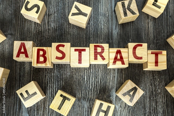Fototapeta Wooden Blocks with the text: Abstract