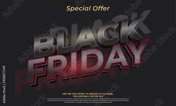 Obraz Vector text effect black friday bold style background