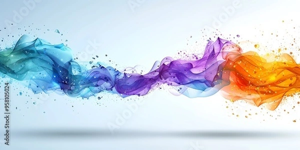 Fototapeta A Colorful Brush paint ribbon stroke swirl