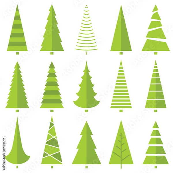 Obraz vector set with stylized Christmas tree icons