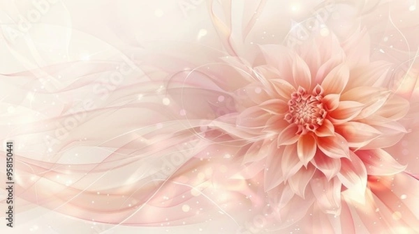 Fototapeta dreamy lily flowers motion blur, neon pink lilac colors, abstract art background banner copy space