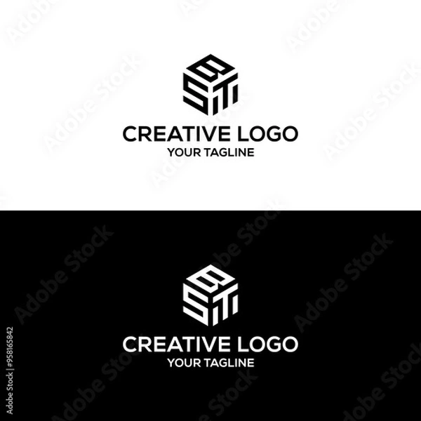 Obraz creative letter SBT logo design vector
