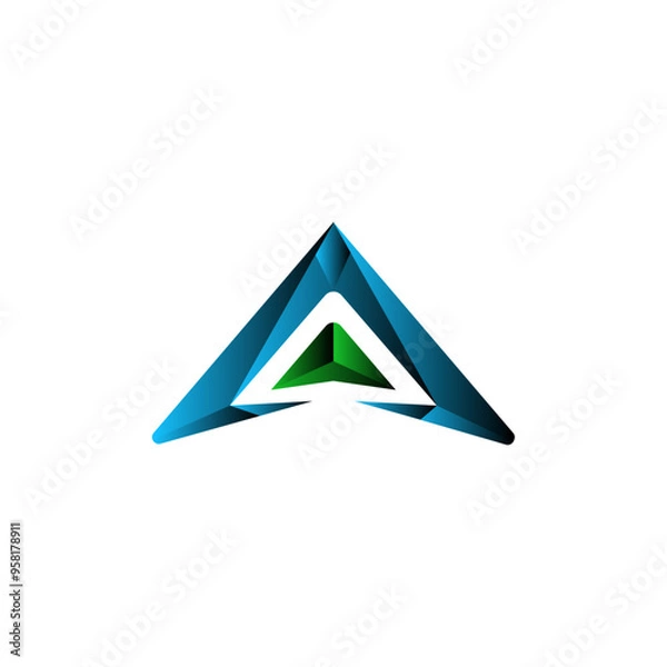 Obraz 3D A letter logo design