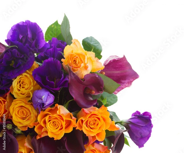 Fototapeta Calla lilly and eustoma flowers