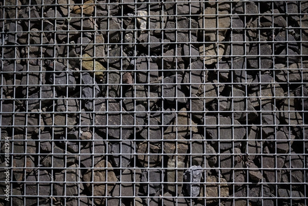 Obraz Geometric Pattern of Stones and Wire
