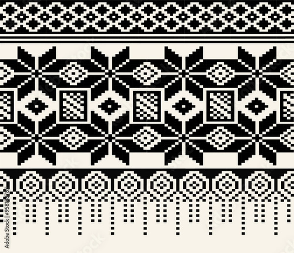 Obraz black and white seamless pattern