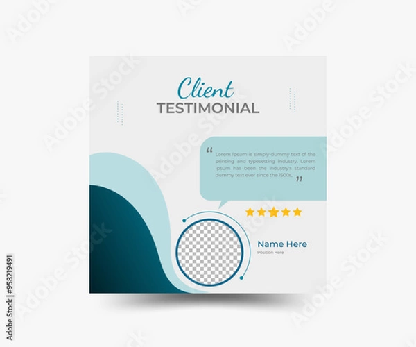 Obraz Corporate client testimonials or customer feedback social media post web banner square templates.
