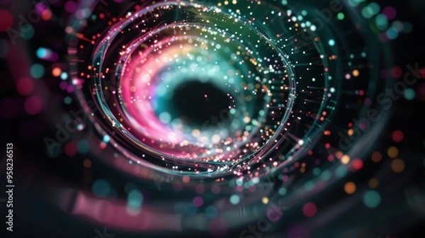 Obraz A mesmerizing abstract swirl of colors and lines, representing the firing of neurons and the complex interplay of thoughts and emotions.
