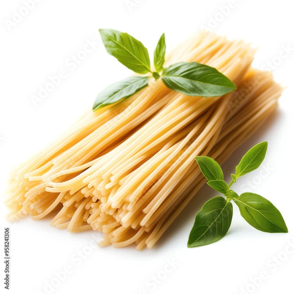 Fototapeta spaghetti and basil