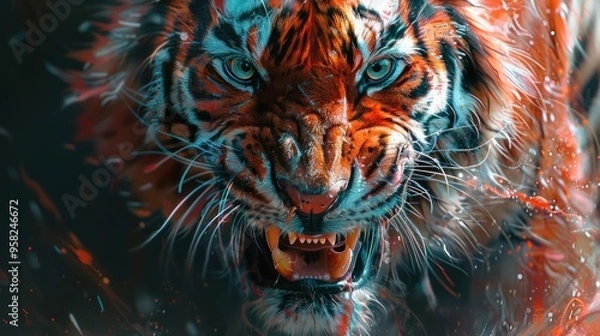 Fototapeta Tiger Closeup.