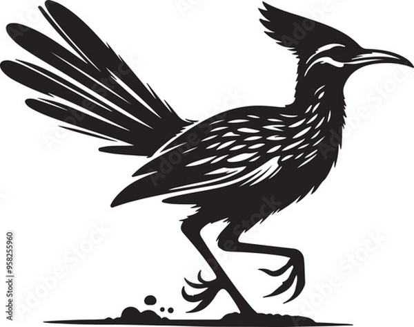 Obraz roadrunner silhouette vector illustration
