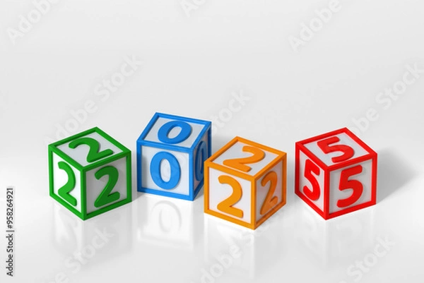 Fototapeta New Year 2025 Creative Design Concept - 3d Rendering