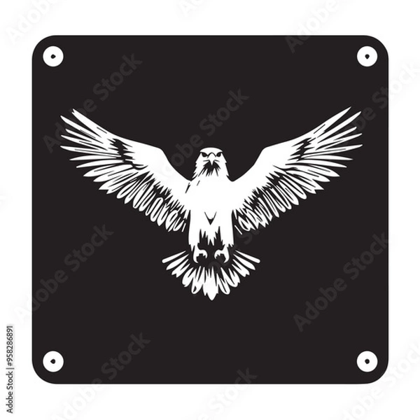 Obraz Eagle in cartoon, doodle style . Image for t-shirt, web, mobile apps and ui. Isolated 2d vector illustration in logo, icon, sketch style, Eps 10, black and white. AI Generative