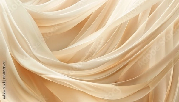 Fototapeta Abstract Light Beige Lines and Shapes Creating Soft Intricate and Delicate Background Abstract Art