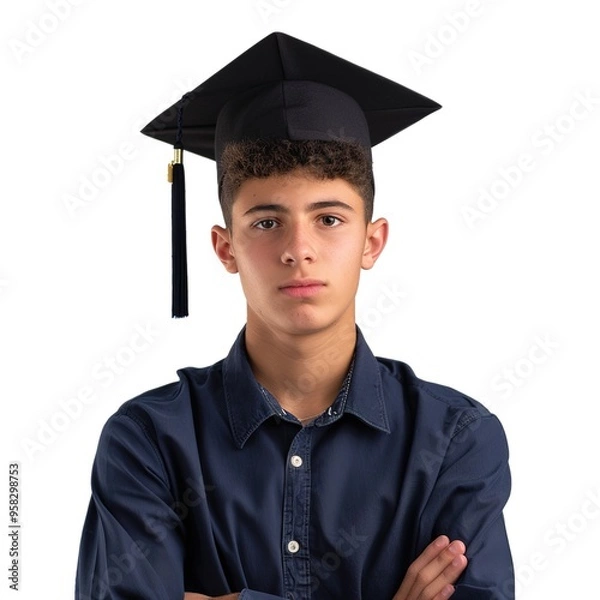 Obraz College student portrait isolated on white background 