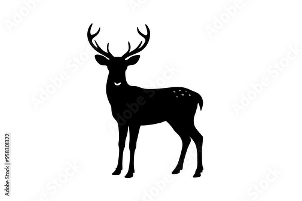 Obraz deer silhouette vector design with a white background