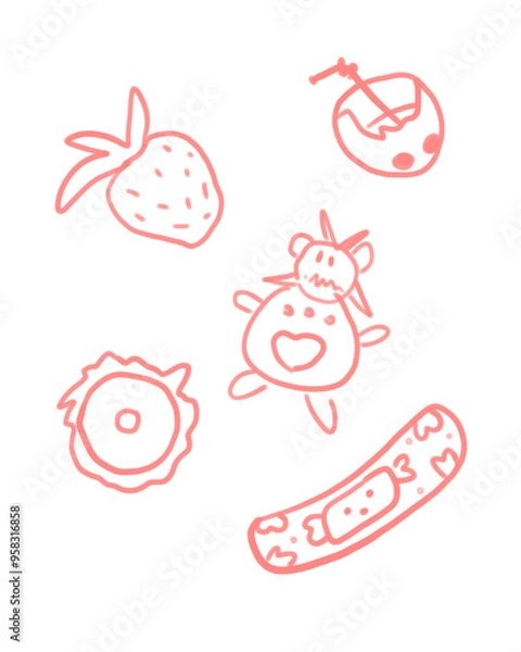 Obraz set of funny rabbits