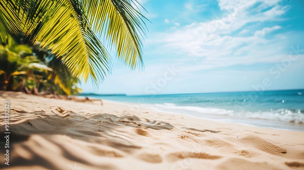 Obraz Landscape with seashells on tropical beach - summer holiday
