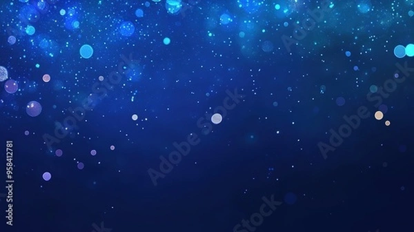Fototapeta Stunning Dark Blue Gradient Background with Sparkling Glitter Effects. Elegant and Mysterious Visuals for Digital Art, Presentations, and Decorative Designs.