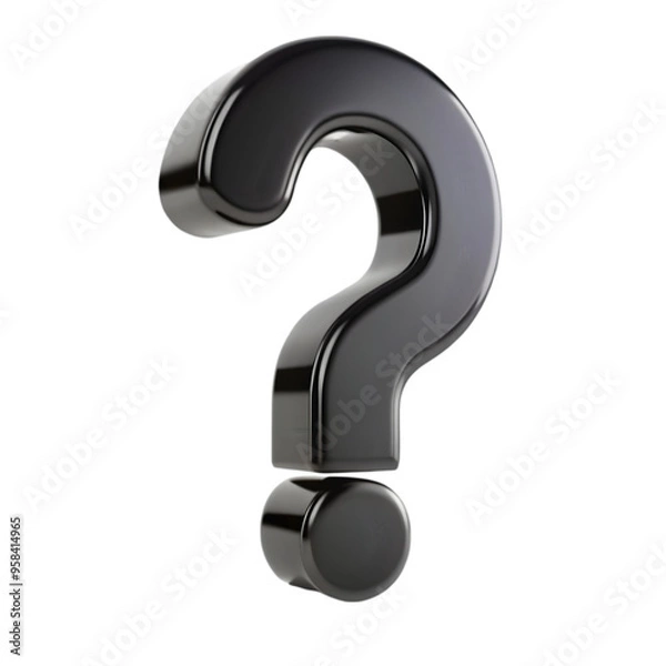 Fototapeta question mark sign black color isolated on transparent background