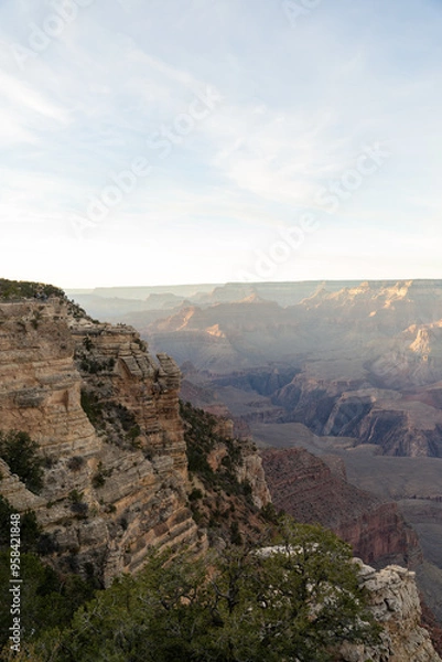 Fototapeta A stunning sunset view of the red rocks at Grand Canyon National Park, Arizona.