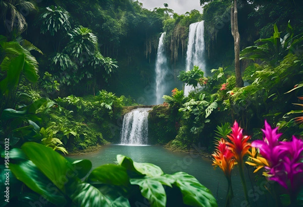 Obraz waterfall in the forest