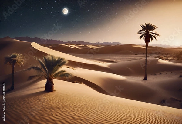 Obraz sunset in the desert