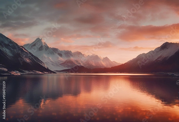 Obraz sunset over the lake