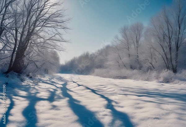 Obraz snow covered trees